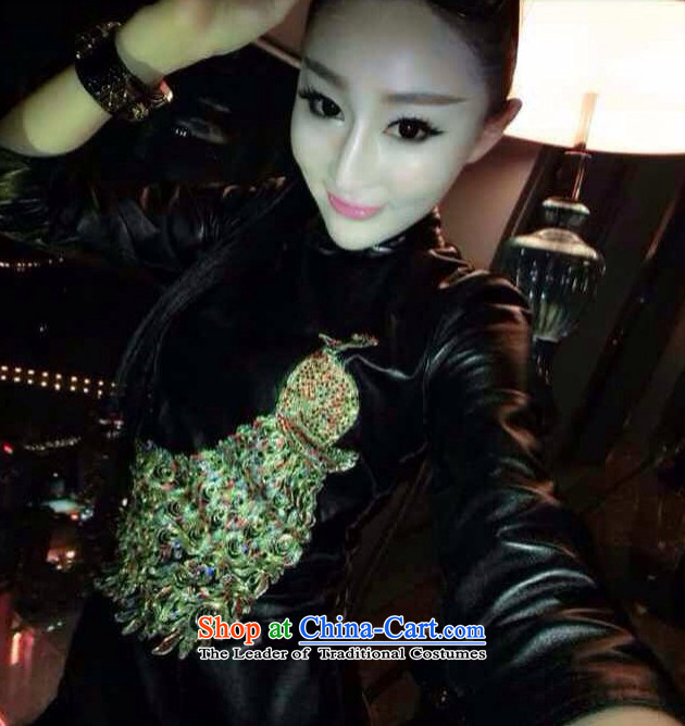 Multimedia population diman 2015 retro PU-clip Peacock Sau San package and qipao and sexy nightclubs leather black skirt M picture, prices, brand platters! The elections are supplied in the national character of distribution, so action, buy now enjoy more preferential! As soon as possible.