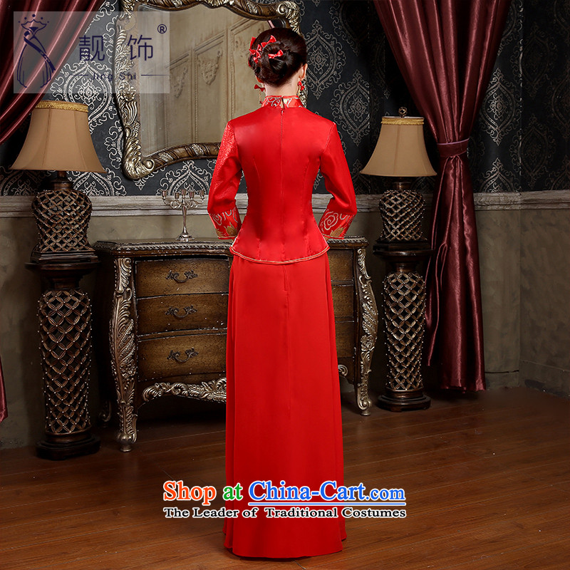 The new 2015 International Friendship qipao bows services bride red retro qipao bows services long qipao red made contact customer services, and talks trim (JINGSHI) , , , shopping on the Internet