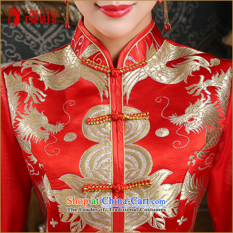 In the early 2015 new man bride red retro bows service long kit cheongsam, red early man , , , shopping on the Internet