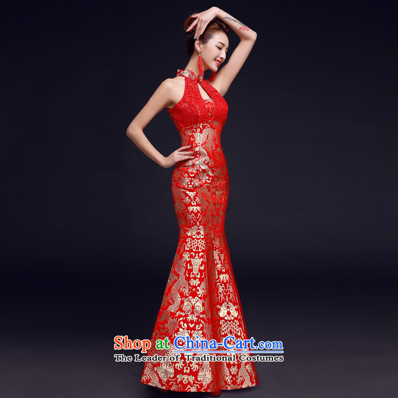 The privilege of serving-leung 2015 new bride red Chinese wedding dress wedding gown crowsfoot skirt bows to hang the history , red qipao honor services-leung , , , shopping on the Internet