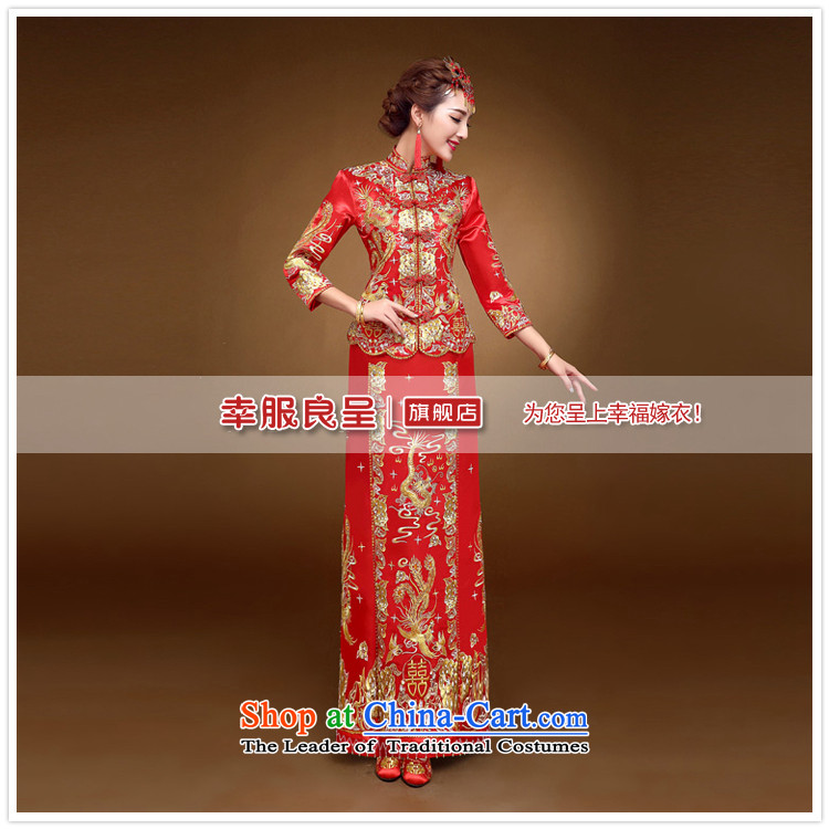 The privilege of serving-leung 2015 new winter Chinese bride retro wedding dress cheongsam dress use dragon serving drink use red S picture, prices, brand platters! The elections are supplied in the national character of distribution, so action, buy now enjoy more preferential! As soon as possible.