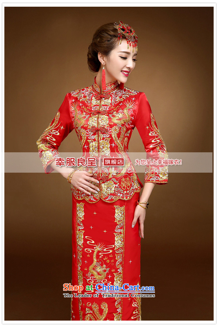 The privilege of serving-leung 2015 new winter Chinese bride retro wedding dress cheongsam dress use dragon serving drink use red S picture, prices, brand platters! The elections are supplied in the national character of distribution, so action, buy now enjoy more preferential! As soon as possible.