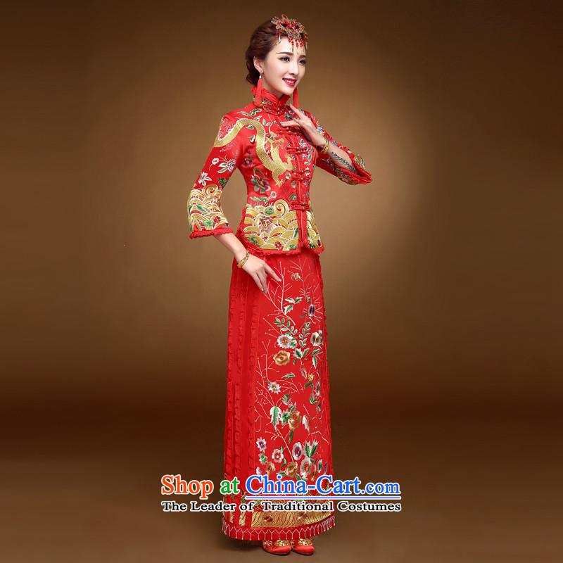 The privilege of serving-leung 2015 New Chinese qipao toasting champagne winter bride services retro wedding dress longfeng use use red 2XL, skirt the honor of serving-leung , , , shopping on the Internet