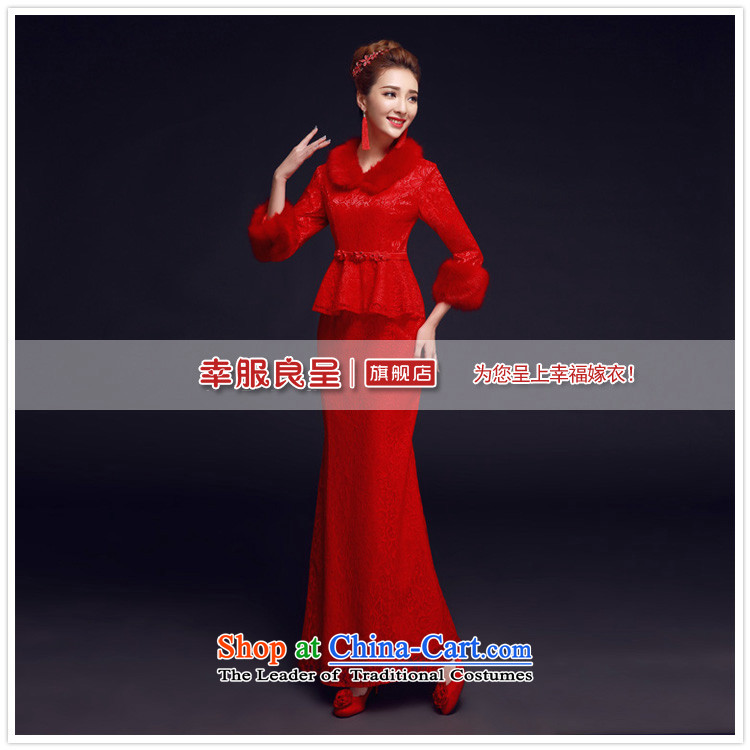 The privilege of serving-leung 2015 new winter chinese red color bride replacing wedding dress retro long qipao bows services RED M picture, prices, brand platters! The elections are supplied in the national character of distribution, so action, buy now enjoy more preferential! As soon as possible.