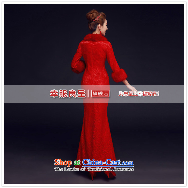 The privilege of serving-leung 2015 new winter chinese red color bride replacing wedding dress retro long qipao bows services RED M picture, prices, brand platters! The elections are supplied in the national character of distribution, so action, buy now enjoy more preferential! As soon as possible.