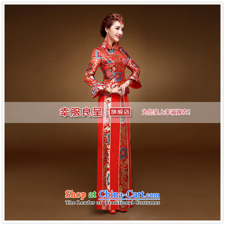 The privilege of serving-leung 2015 winter new bride with chinese red color wedding dress bows marriage solemnisation wedding gown cheongsam RED M picture, prices, brand platters! The elections are supplied in the national character of distribution, so action, buy now enjoy more preferential! As soon as possible.