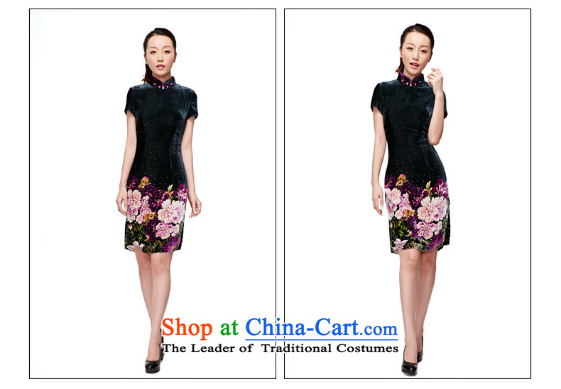 Wooden spring and summer of 2015 really new Silk Velvet short of Chinese qipao stamp dress P.O. Box No. 11731 14 emerald- XL Photo, prices, brand platters! The elections are supplied in the national character of distribution, so action, buy now enjoy more preferential! As soon as possible.