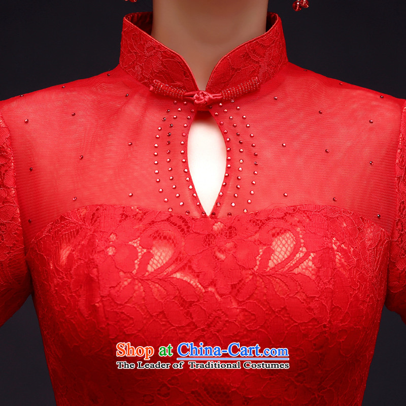 The privilege of serving-leung of autumn and winter 2015 New Chinese wedding dress bride wedding dress red toasting champagne Load Service qipao skirt 2XL, red honor services-leung , , , shopping on the Internet