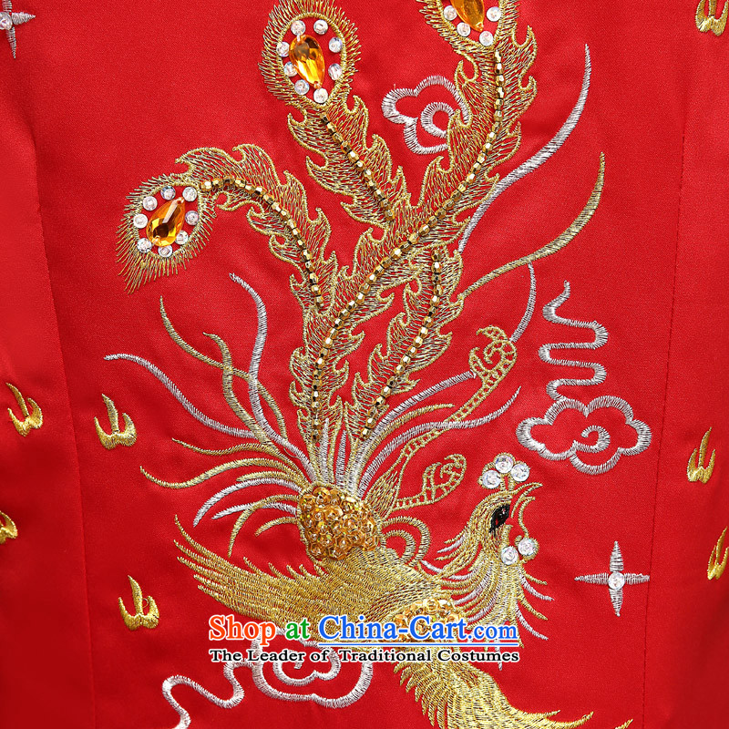 The privilege of serving-leung 2015 winter red new bride wedding gown of Chinese wedding dress bows services should also use red dragon skirt 3XL, honor services-leung , , , shopping on the Internet