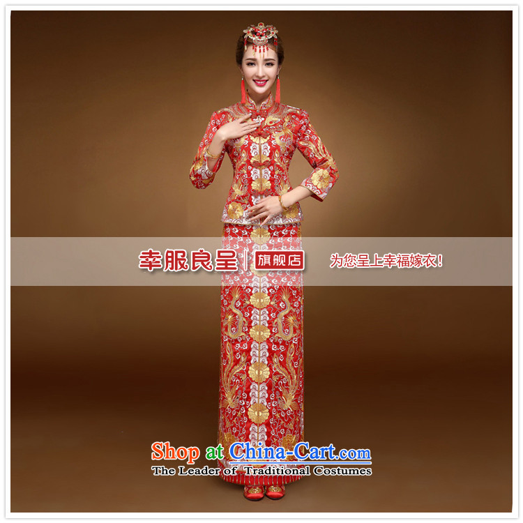 The privilege of serving-leung 2015 winter new chinese red color bride wedding dress wedding gown Soo Wo service use skirt use red dragon S-7 code picture, prices, brand platters! The elections are supplied in the national character of distribution, so action, buy now enjoy more preferential! As soon as possible.