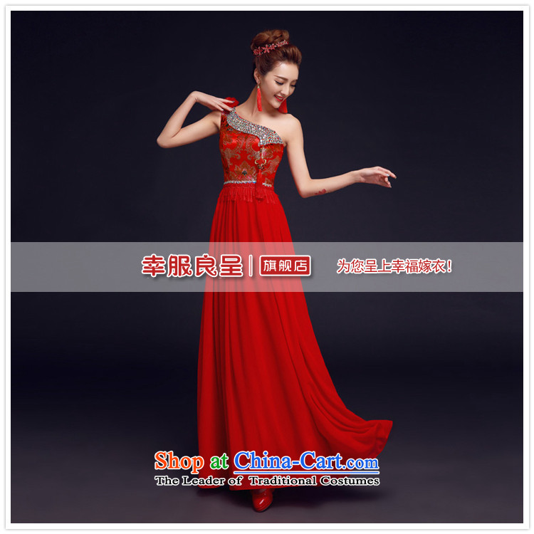 The privilege of serving-leung 2015 New Red single shoulder length) Bride wedding dress Chinese wedding dress uniform qipao skirt red bows 2XL Photo, prices, brand platters! The elections are supplied in the national character of distribution, so action, buy now enjoy more preferential! As soon as possible.