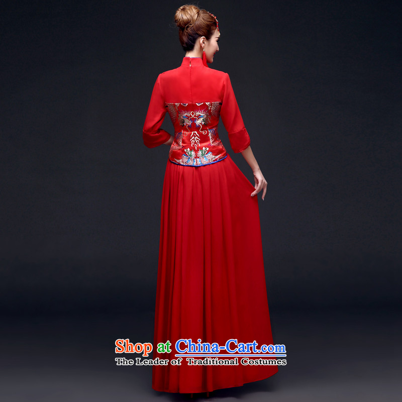 The privilege of serving-leung 2015 new spring and summer red bride wedding dress Chinese wedding dress uniform qipao red XL, bows of service-leung , , , shopping on the Internet