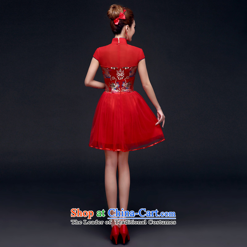 The privilege of serving-leung 2015 winter new bride red wedding dress bows service of qipao summer RED M, a service-leung , , , shopping on the Internet