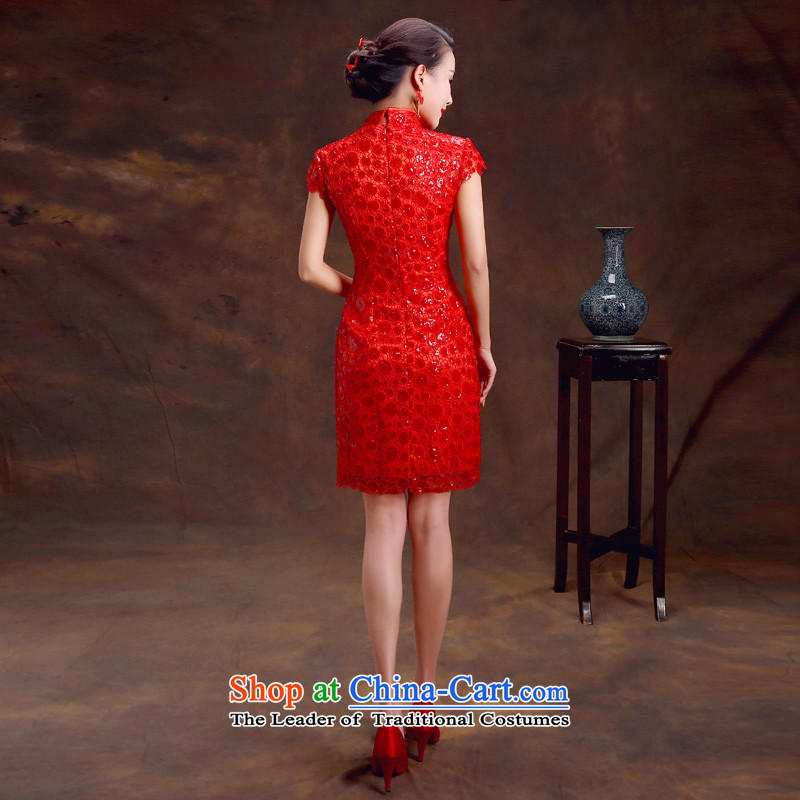 Estimated 2015 marriages toasting champagne friends qipao retro graphics thin cheongsam dress skirt Chinese Spring Red Marriage Code Red XL waistline qipao 2.2 feet of friends (LANYI) , , , shopping on the Internet