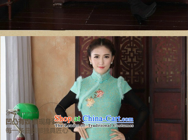 Floral autumn and winter cheongsam dress Tang Dynasty Chinese improved collar angora wool retro? embroidery peony dresses dress pink M picture, prices, brand platters! The elections are supplied in the national character of distribution, so action, buy now enjoy more preferential! As soon as possible.