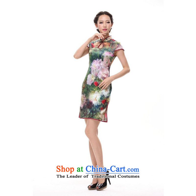 The end of the light (QM) silk country Color drop-collar qipao perfume day for water droplets  XWGQP12018-12  XXXL, light at the end of the picture color , , , shopping on the Internet