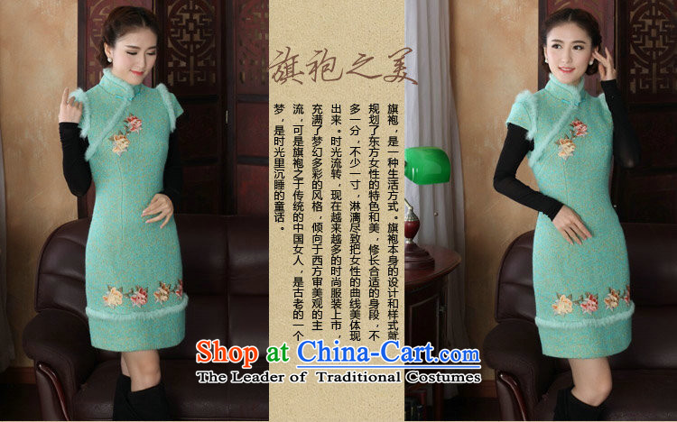 Dan smoke autumn and winter cheongsam dress Tang Dynasty Chinese improved collar angora wool retro? embroidery peony dresses dress pink M picture, prices, brand platters! The elections are supplied in the national character of distribution, so action, buy now enjoy more preferential! As soon as possible.