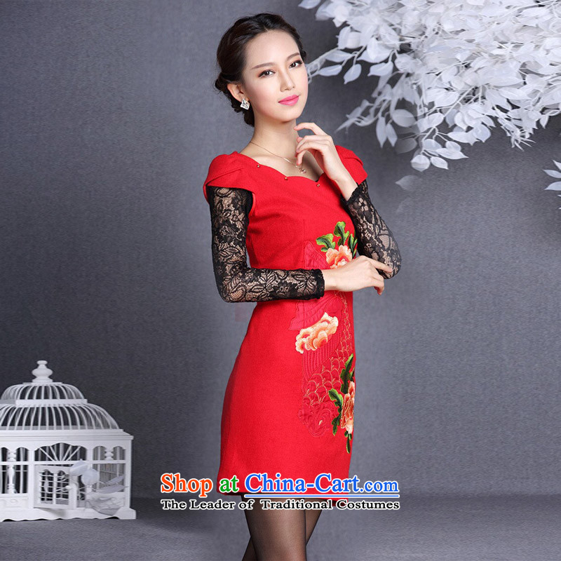 The end of the light (QM) Improved stylish embroidered short qipao XWGQF13054 gross? At the end of L, shallow shopping on the Internet has been pressed.