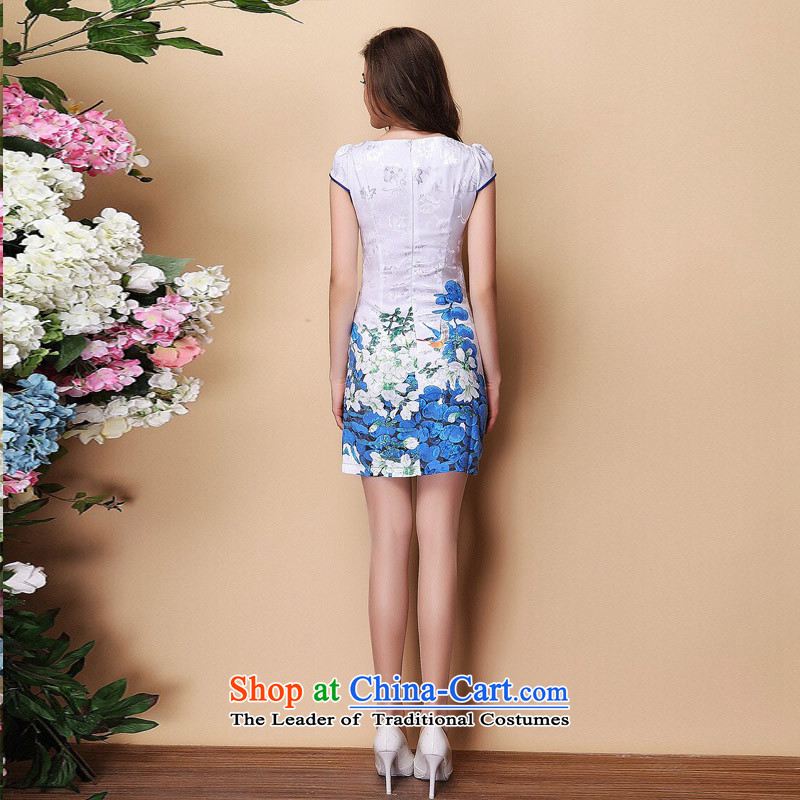 The end of the light (QM) Improved stylish short-sleeved booking joo does not open's elegant qipao skirt XWGQF140311 picture color light at the end of L, , , , shopping on the Internet