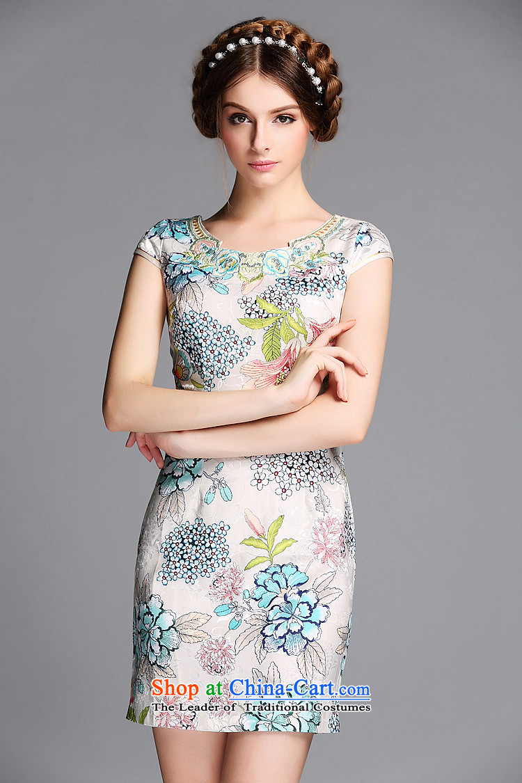 The end of the light (QM) Improved stylish round-neck collar embroidered on short qipao XWGQF140602's picture color pictures, prices, XL brand platters! The elections are supplied in the national character of distribution, so action, buy now enjoy more preferential! As soon as possible.