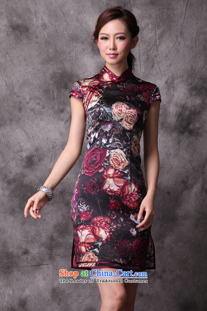 The end of the light (QM) Stylish retro improved heavyweight silk cheongsam dress summer XWG Chinese picture color L photo, prices, brand platters! The elections are supplied in the national character of distribution, so action, buy now enjoy more preferential! As soon as possible.
