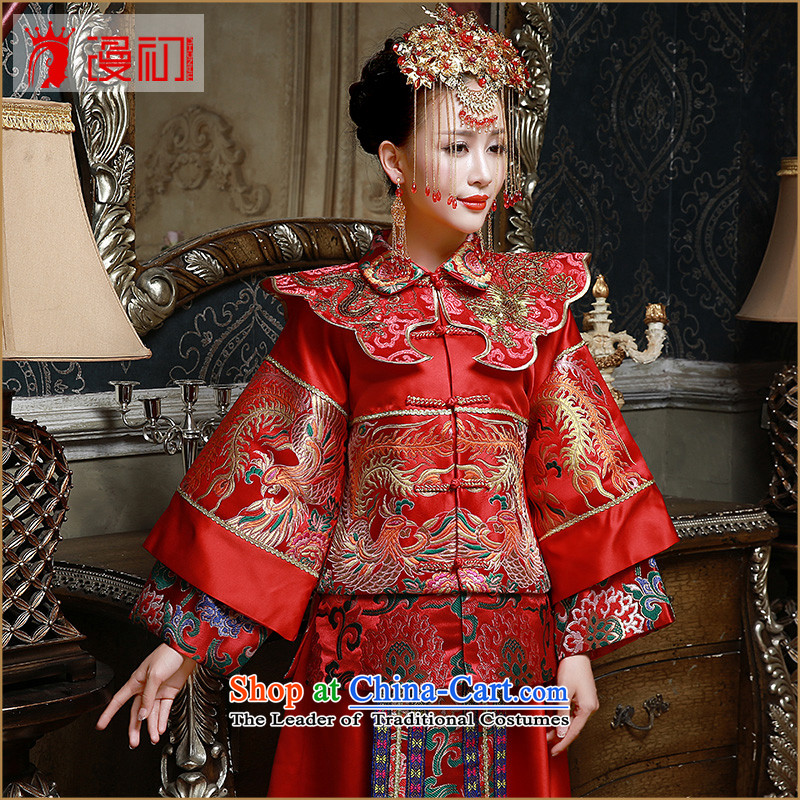 In the early 2015 New Man Soo Wo Service marriages bows service long red happy qipao kit red S code, spilling the early shopping on the Internet has been pressed.