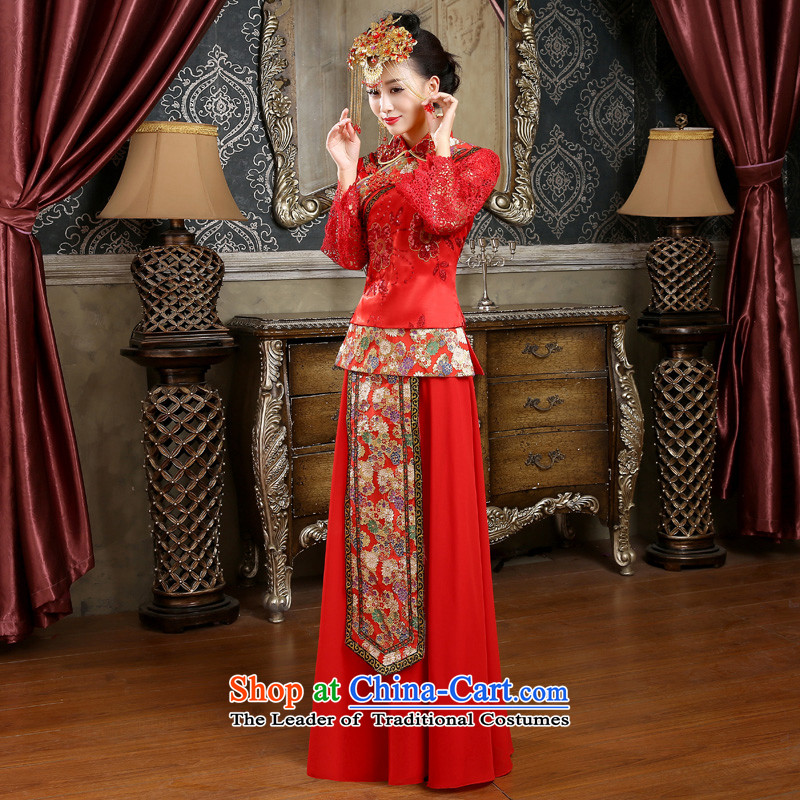 Sau Wo Service Yi Ho 2015 new wedding dress bows to Chinese style wedding dresses in spring and summer bride long-sleeved Sau Wo Service Kit , with quality assurance of the Friends (LANYI) , , , shopping on the Internet