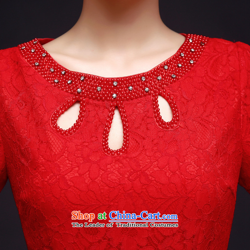 The privilege of serving-leung 2015 new red short) Bride wedding dress bows service improvement and Stylish retro qipao long-sleeved) S, a service-leung , , , shopping on the Internet