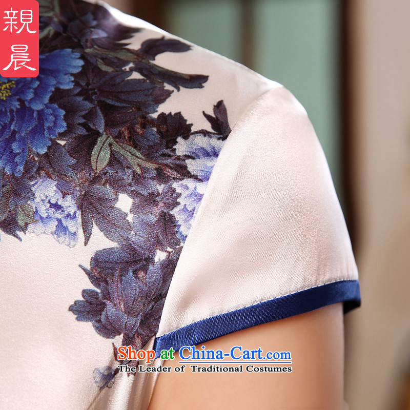The pro-am for summer 2015 new retro short, upscale herbs extract porcelain silk cheongsam dress Sau San dresses porcelain 2XL- waist 83cm, pro-am , , , shopping on the Internet