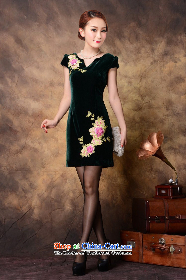 Kim Hyun in the autumn of 2015 on Nga embroidery high-end Kim velvet cheongsam dress women's long-sleeved black long-sleeved XXL picture, prices, brand platters! The elections are supplied in the national character of distribution, so action, buy now enjoy more preferential! As soon as possible.