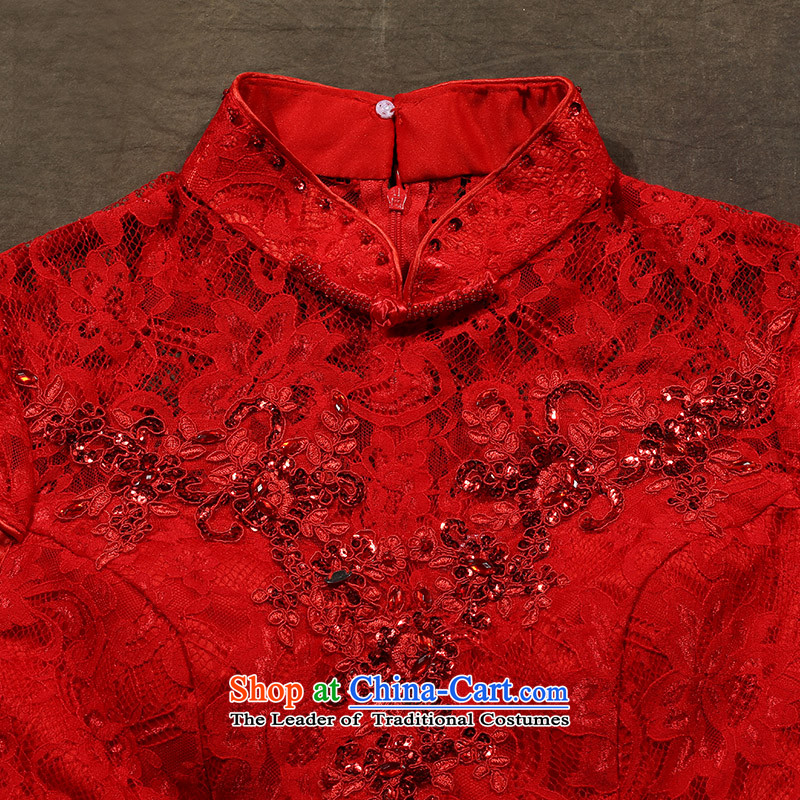2015 new marriage qipao retro Top Loin of pregnant women for larger chinese red color bows service long winter jackets red L, bridal non-you do not marry shopping on the Internet has been pressed.