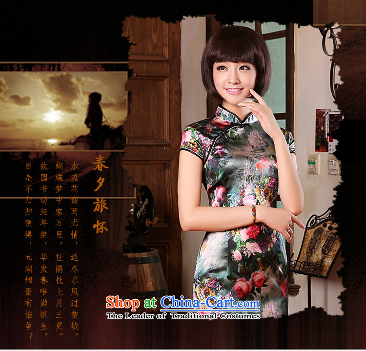 The pro-am 2015 Summer herbs extract new upscale silk short, Sepia improved stylish Sau San qipao skirt dresses short-sleeved 2XL Photo, prices, brand platters! The elections are supplied in the national character of distribution, so action, buy now enjoy more preferential! As soon as possible.