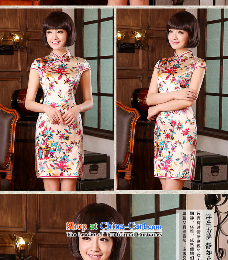 【 pro-am- 2015 new shortage of day-to-day summer herbs extract natural silk retro Sau San cheongsam dress short-sleeved 2XL- waist 83cm-15 day shipping picture, prices, brand platters! The elections are supplied in the national character of distribution, so action, buy now enjoy more preferential! As soon as possible.