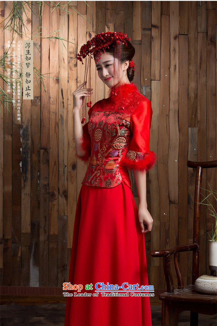 Non-you do not marry 2015 new bride bows to Sau San red winter clothing 7、Qipao Length of marriage cuff retro Chinese Dress Red 2XL Photo, prices, brand platters! The elections are supplied in the national character of distribution, so action, buy now enjoy more preferential! As soon as possible.