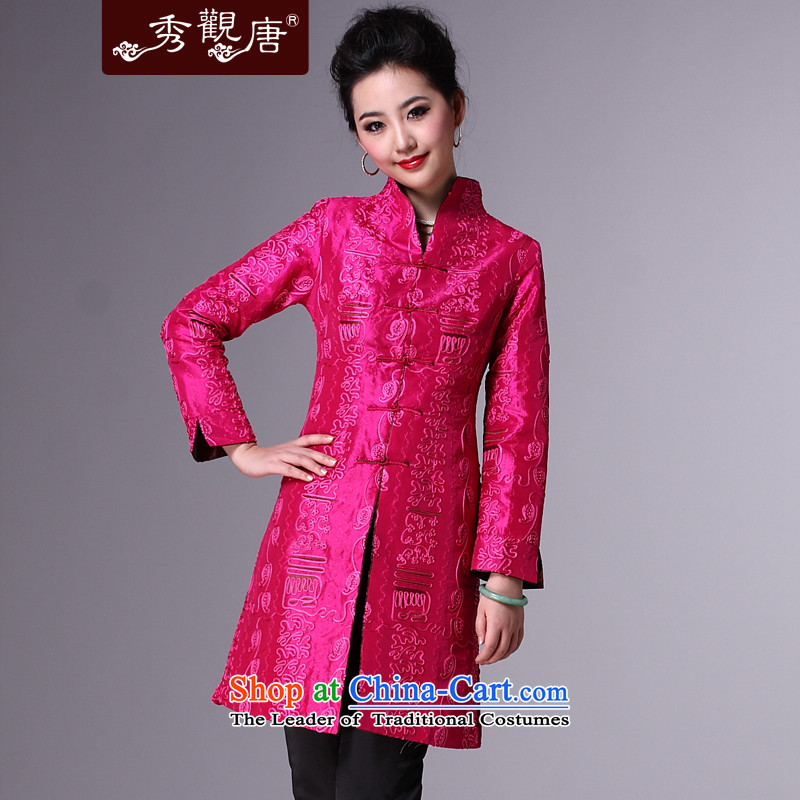 Sau Kwun Tong elegant woman, Ms. Tang Dynasty Fall/Winter Collections Of Chinese elderly mother blouses wind jacket of the new Red M Soo-Kwun Tong shopping on the Internet has been pressed.