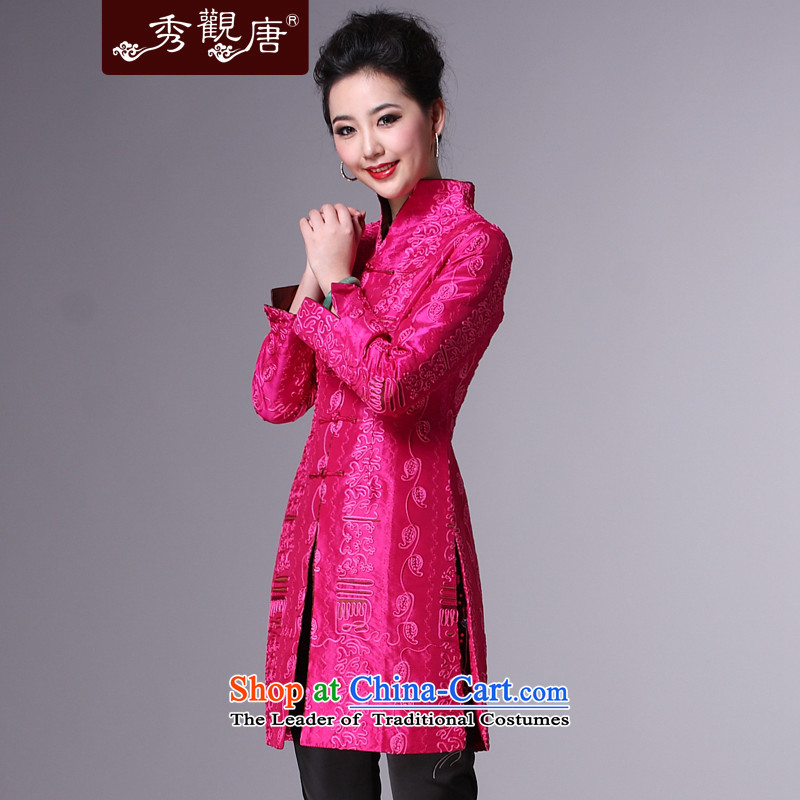 Sau Kwun Tong elegant woman, Ms. Tang Dynasty Fall/Winter Collections Of Chinese elderly mother blouses wind jacket of the new Red M Soo-Kwun Tong shopping on the Internet has been pressed.