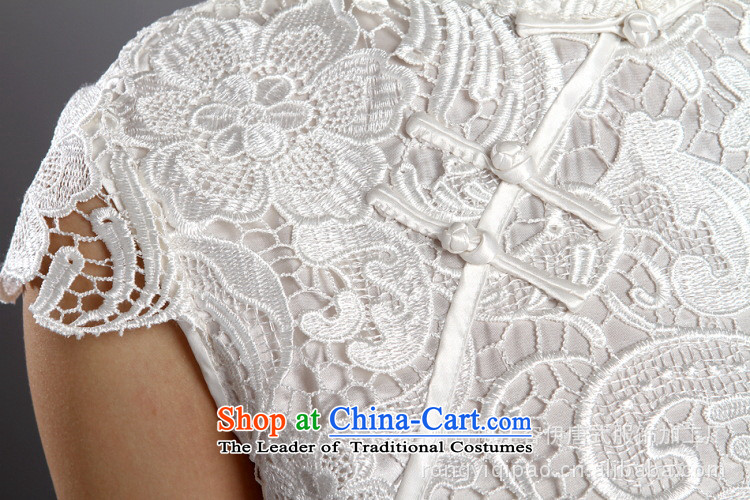 Floral spring and summer cheongsam dress Chinese territorial waters of soluble lace qipao gown qipao retro bows short white XL Photo, prices, brand platters! The elections are supplied in the national character of distribution, so action, buy now enjoy more preferential! As soon as possible.