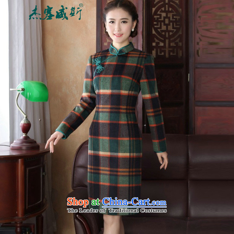 In the new kit for women with elegant latticed manually from the spring and autumn tray clip Sau San collar long-sleeved qipao XXL, gross? In Wisconsin, , , , Jie shopping on the Internet