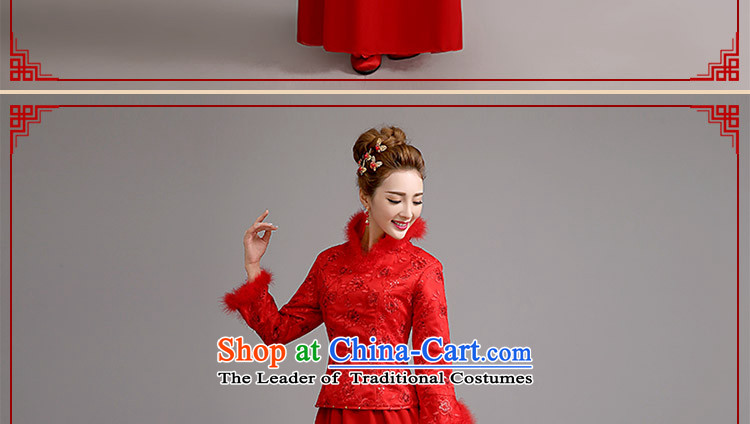The new 2015 International Friendship cheongsam dress long winter bride bows service long-sleeved thick cotton folder retro qipao kit red bows services  S picture, prices, brand platters! The elections are supplied in the national character of distribution, so action, buy now enjoy more preferential! As soon as possible.