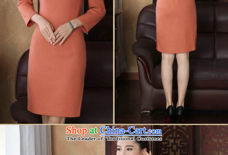 Floral Spring 2015 cheongsam dress Chinese qipao collar improved graphics thin wool is fashionable dresses long-sleeved green 2XL Photo cheongsam, prices, brand platters! The elections are supplied in the national character of distribution, so action, buy now enjoy more preferential! As soon as possible.