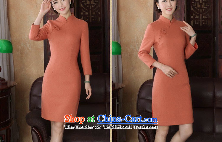Dan smoke spring 2015 cheongsam dress Chinese qipao collar improved graphics thin wool is fashionable dresses long-sleeved green 2XL Photo cheongsam, prices, brand platters! The elections are supplied in the national character of distribution, so action, buy now enjoy more preferential! As soon as possible.