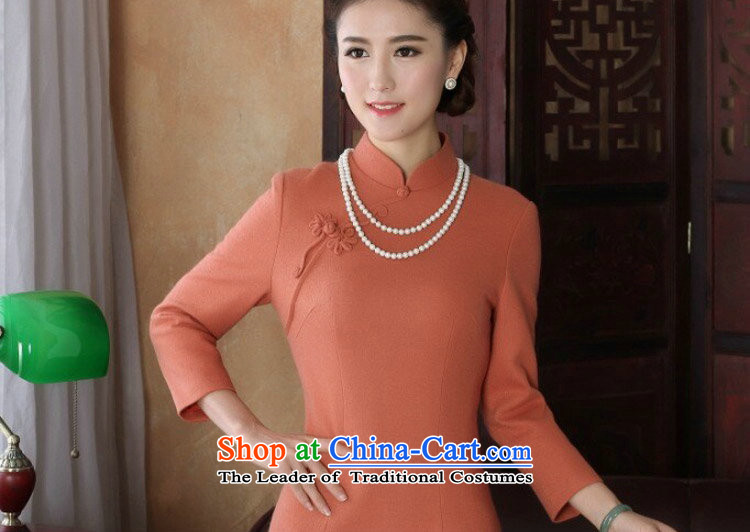 Dan smoke spring 2015 cheongsam dress Chinese qipao collar improved graphics thin wool is fashionable dresses long-sleeved green 2XL Photo cheongsam, prices, brand platters! The elections are supplied in the national character of distribution, so action, buy now enjoy more preferential! As soon as possible.