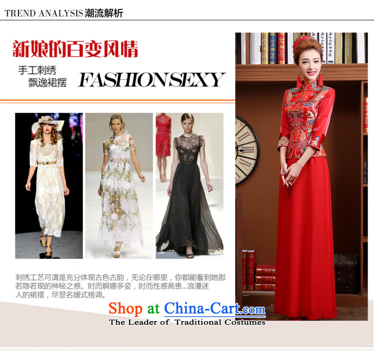 Toasting champagne bride services marriage qipao 2015 winter new stylish Chinese long-sleeved red dress women Sau San Red XL Photo, prices, brand platters! The elections are supplied in the national character of distribution, so action, buy now enjoy more preferential! As soon as possible.