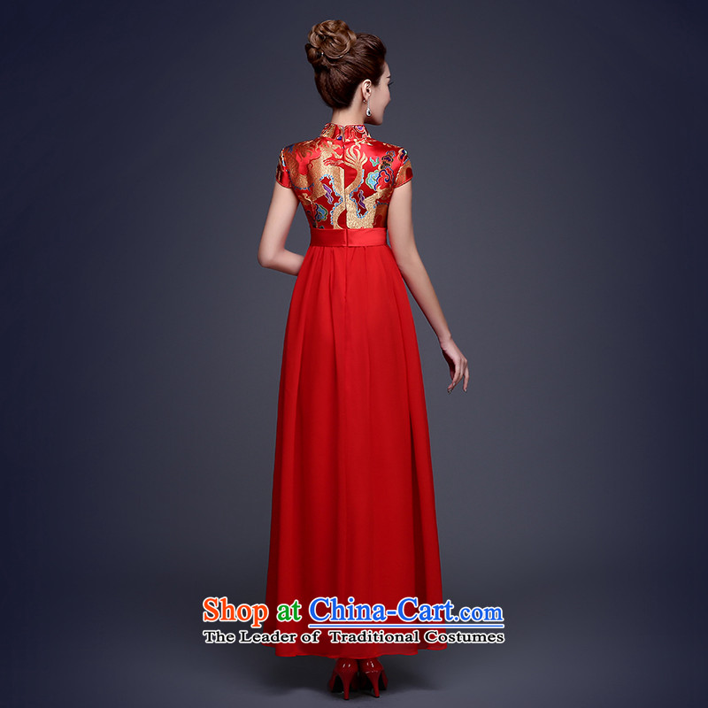 The pregnant woman dress bride long qipao 2015 winter new evening dresses long red dragon serving drink use marriage red XXL, Kidman (nicole richie) , , , shopping on the Internet