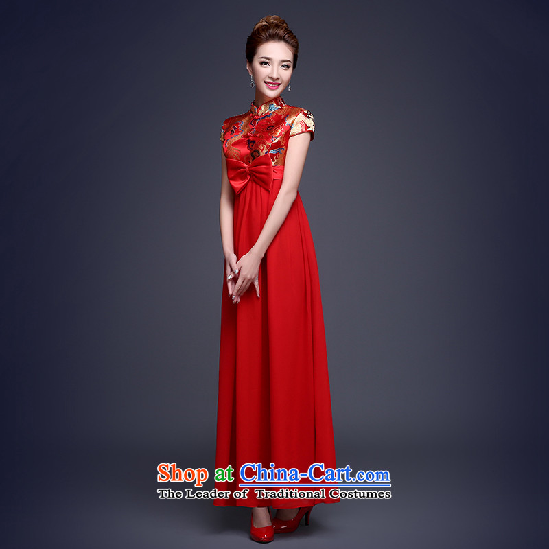 The pregnant woman dress bride long qipao 2015 winter new evening dresses long red dragon serving drink use marriage red XXL, Kidman (nicole richie) , , , shopping on the Internet