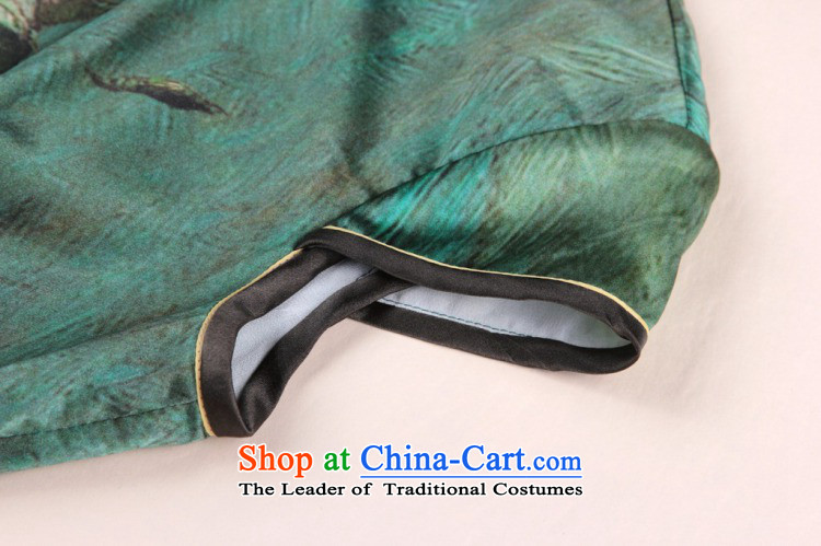Floral qipao Tang dynasty women's stylish Chinese herbs extract collar improved cheongsam elegant summer, Silk Cheongsam banquet green L picture, prices, brand platters! The elections are supplied in the national character of distribution, so action, buy now enjoy more preferential! As soon as possible.