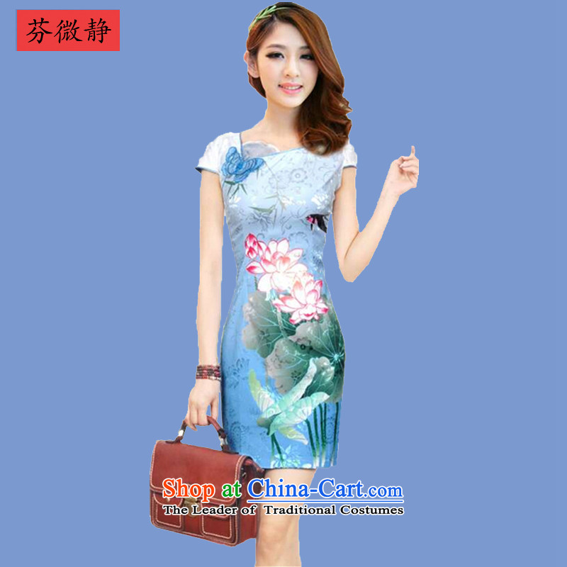 Leung Ching 2015 Spring/Summer micro-loaded cheongsam dress Stylish retro cheongsam dress daily improved Chinese dresses Winter Female 636 fault if toner XXL, fen micro-ching , , , shopping on the Internet