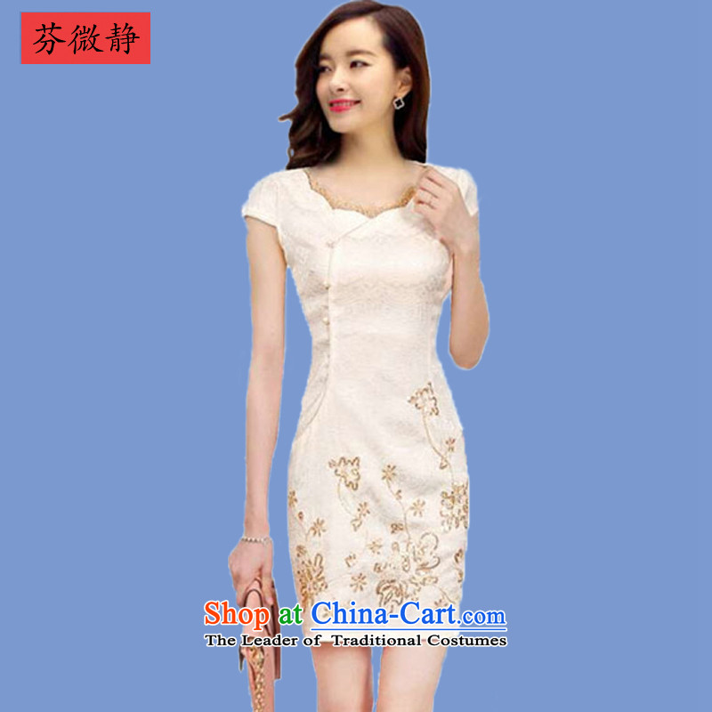 Leung Ching 2015 Spring/Summer micro-loaded cheongsam dress Stylish retro cheongsam dress daily improved Chinese dresses Winter Female 636 fault if toner XXL, fen micro-ching , , , shopping on the Internet