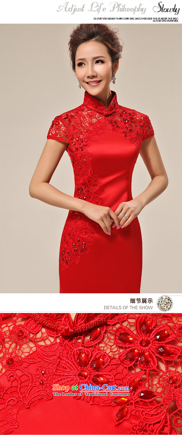2015 New Red qipao gown bride short marriage QIPAO) bows to show pictures QP62 dress red S, prices, brand platters! The elections are supplied in the national character of distribution, so action, buy now enjoy more preferential! As soon as possible.