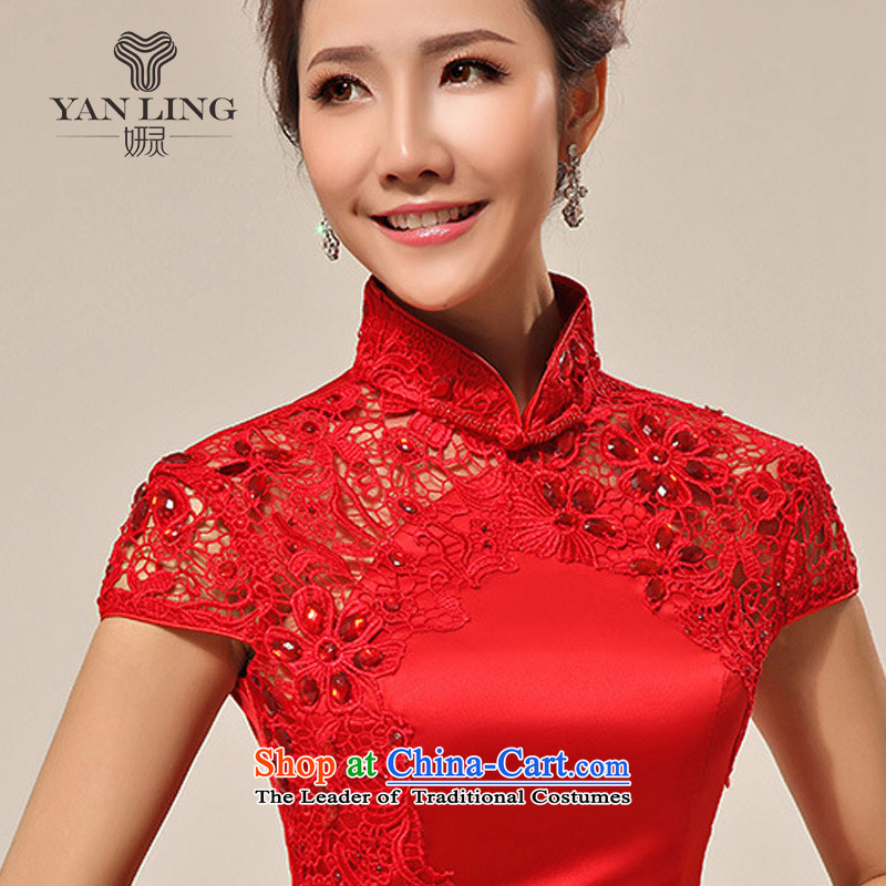 2015 New Red qipao gown bride short marriage QIPAO) bows to show dress QP62 RED S, Charlene Choi spirit has been pressed shopping on the Internet